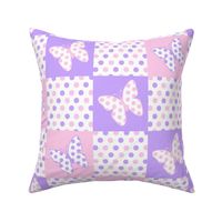 Lavender Purple Pink Butterfly Polka Dot Quilt Blocks