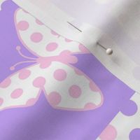 Lavender Purple Pink Butterfly Polka Dot Quilt Blocks