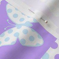 Lavender Purple Blue Butterfly Polka Dot Quilt Blocks