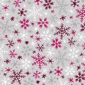 Snowfall (Silver and Cranberry)