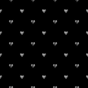 Grungy Heart Polka Dot on Black