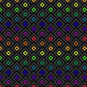 Geometric Pattern: Layered Diamonds: Dark Rainbow