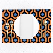 Geometric Pattern: Looped Hexagons: Orange/Blue (standard version)