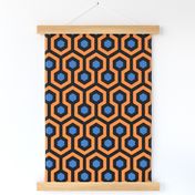 Geometric Pattern: Looped Hexagons: Orange/Blue (standard version)