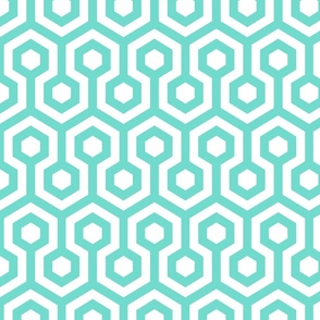 Geometric Pattern: Looped Hexagons: Blue