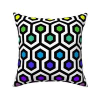 Geometric Pattern: Looped Hexagons: Rainbow