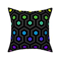 Geometric Pattern: Looped Hexagons: Dark Rainbow