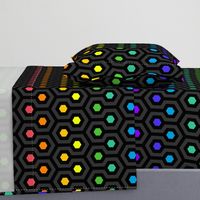 Geometric Pattern: Looped Hexagons: Dark Rainbow