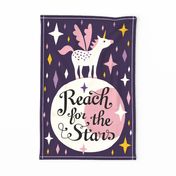 Unicorn Reach for the Stars tea towel - poster