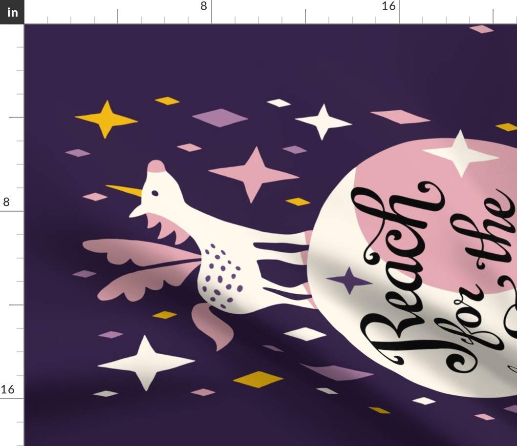 Unicorn Reach for the Stars tea towel - poster