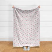 Pink Flamingos on Black Polka Dots