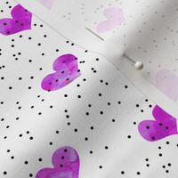 watercolor heart || scatter dots - purple