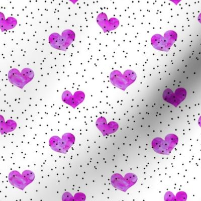 watercolor heart || scatter dots - purple