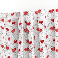 watercolor heart || scatter dots - red