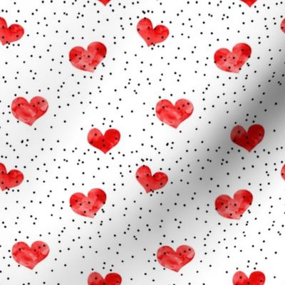 watercolor heart || scatter dots - red