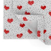 watercolor heart || scatter dots - red