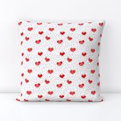 watercolor heart || scatter dots - red