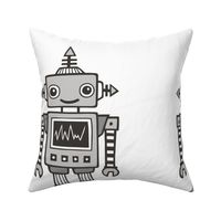 Grey Robot Plush Plushie Softie Cut & Sew