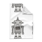 Grey Robot Plush Plushie Softie Cut & Sew