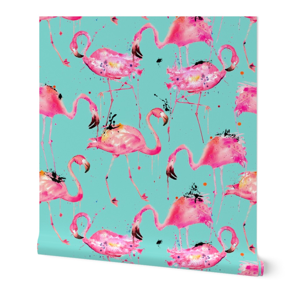 flamingo repeat on aqua!