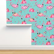 flamingo repeat on aqua!