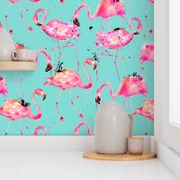 flamingo repeat on aqua!