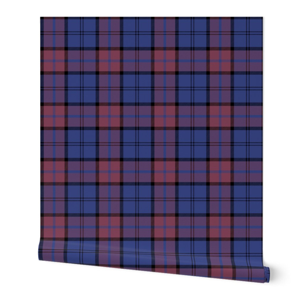 Dunbar tartan, 6", custom colorway dark pink/blue