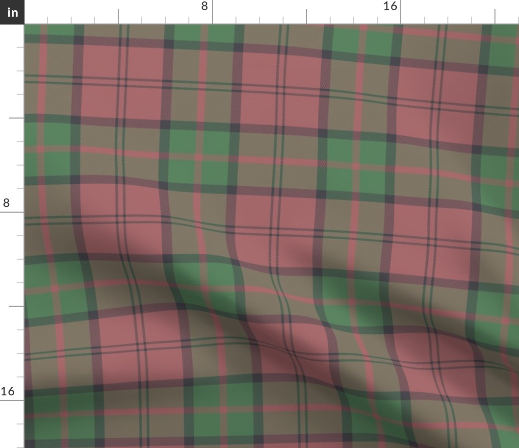 Dunbar tartan, 6", custom colorway soft red/green