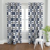 farm wholecloth - patchwork farm fabric navy plaid