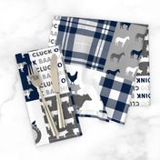 farm wholecloth - patchwork farm fabric navy plaid