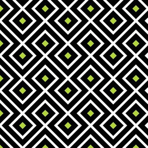 Geometric Pattern: Loop Diamond: Green Negative