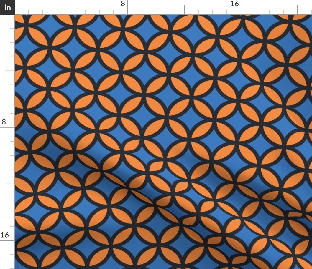Geometric Pattern: Circle: Orange/Blue