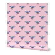 Songbird Blue on Pink