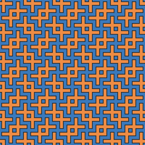 Geometric Pattern: Double Angle: Orange/Blue