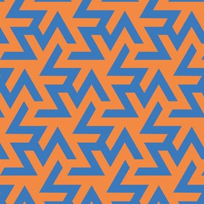 Geometric Pattern: Triskelion: Blue/Orange