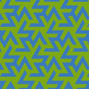 Geometric Pattern: Triskelion: Blue/Green