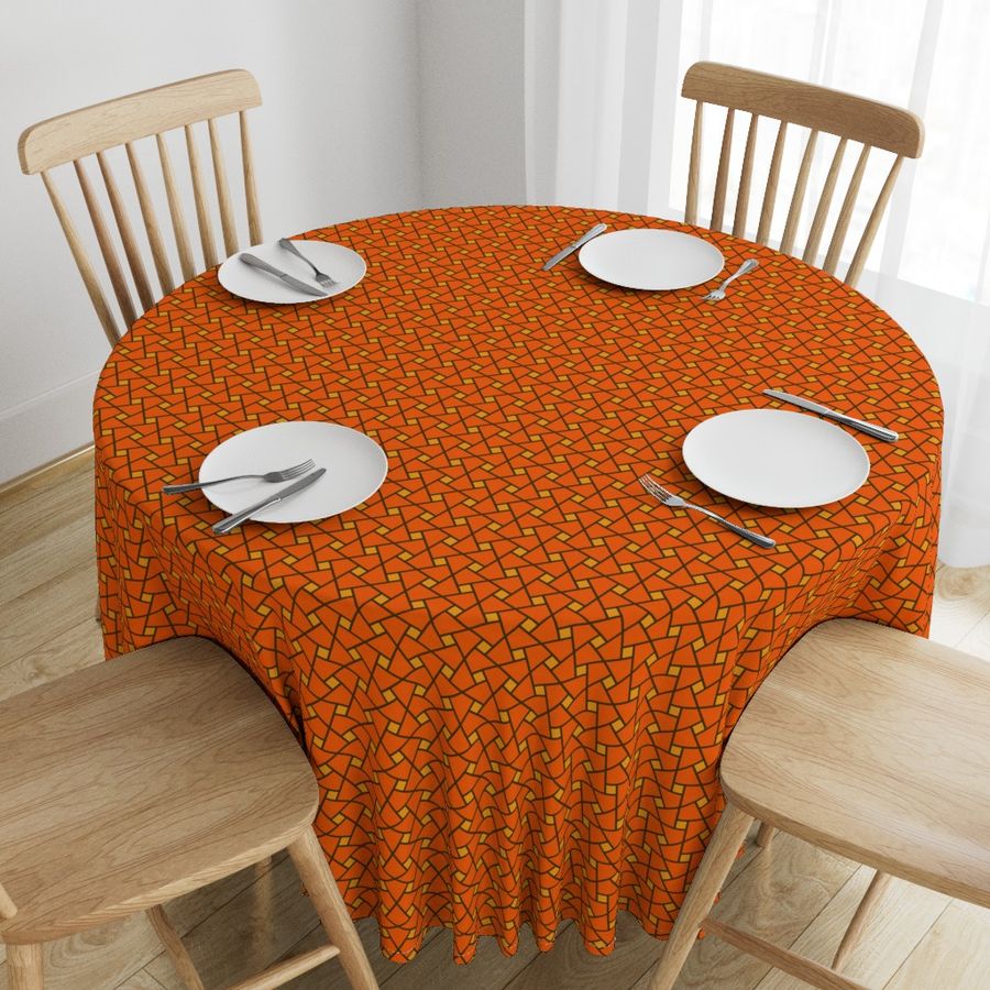 Geometric Pattern: Square Twist: Orange