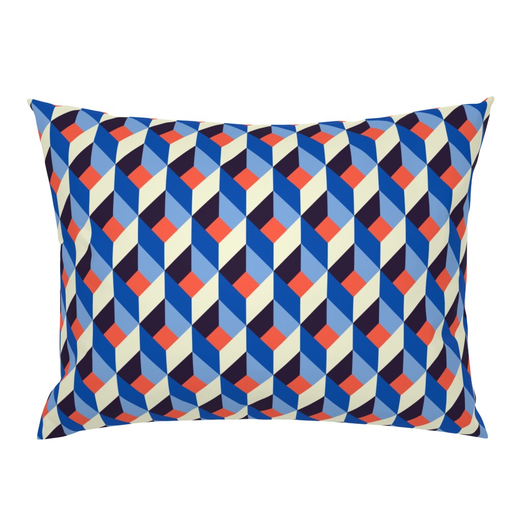 Geometric Pattern: Box: Blue/Orange