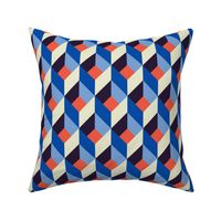 Geometric Pattern: Box: Blue/Orange