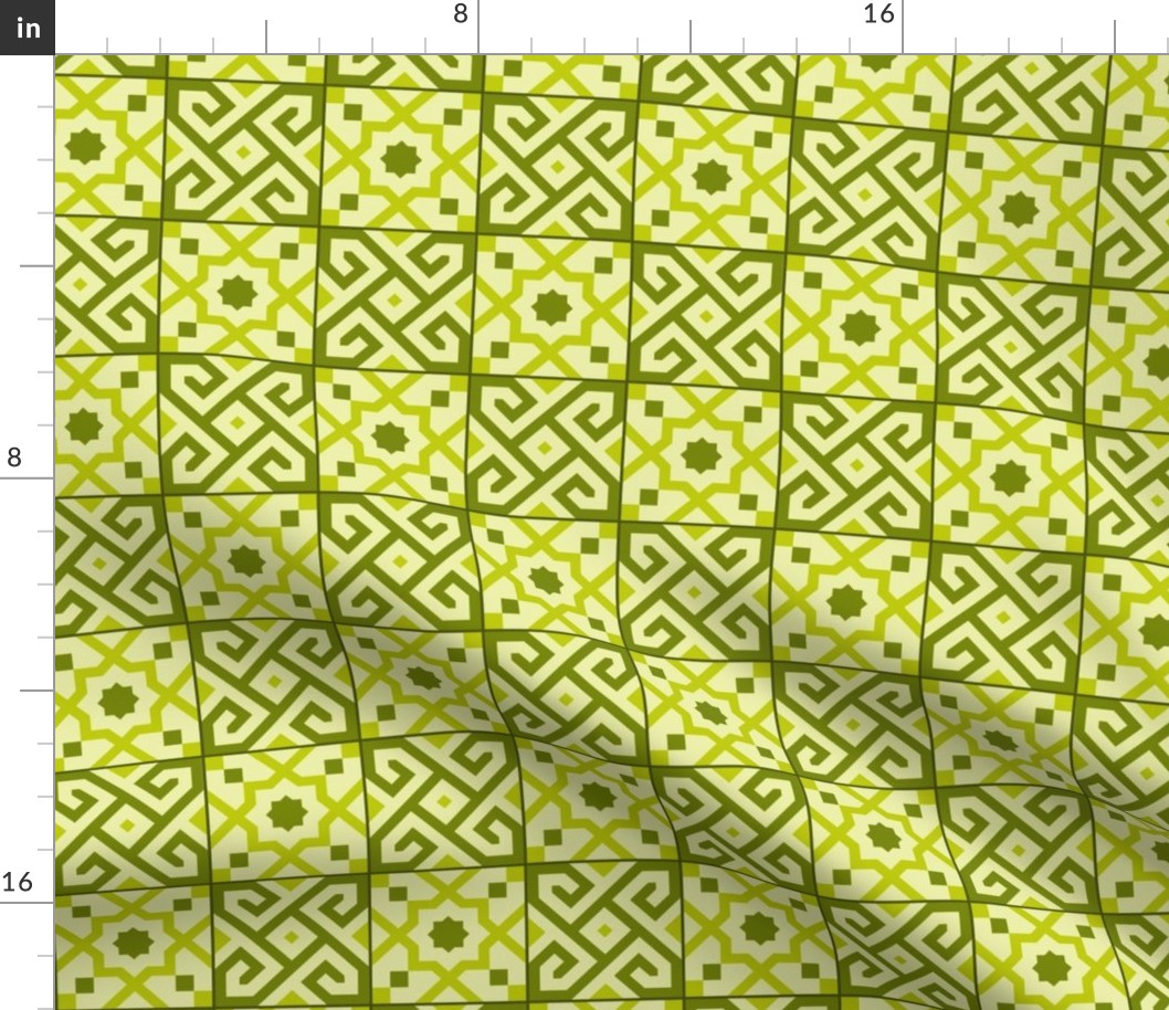 Geometric Pattern: Tiles: Green