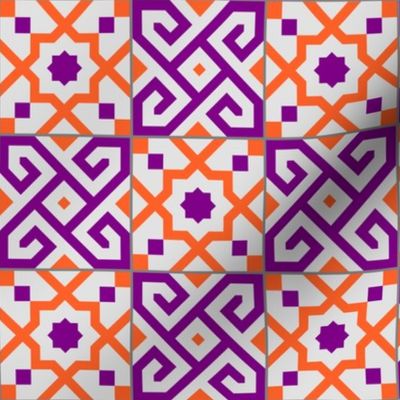 Geometric Pattern: Tiles: Purple/Orange