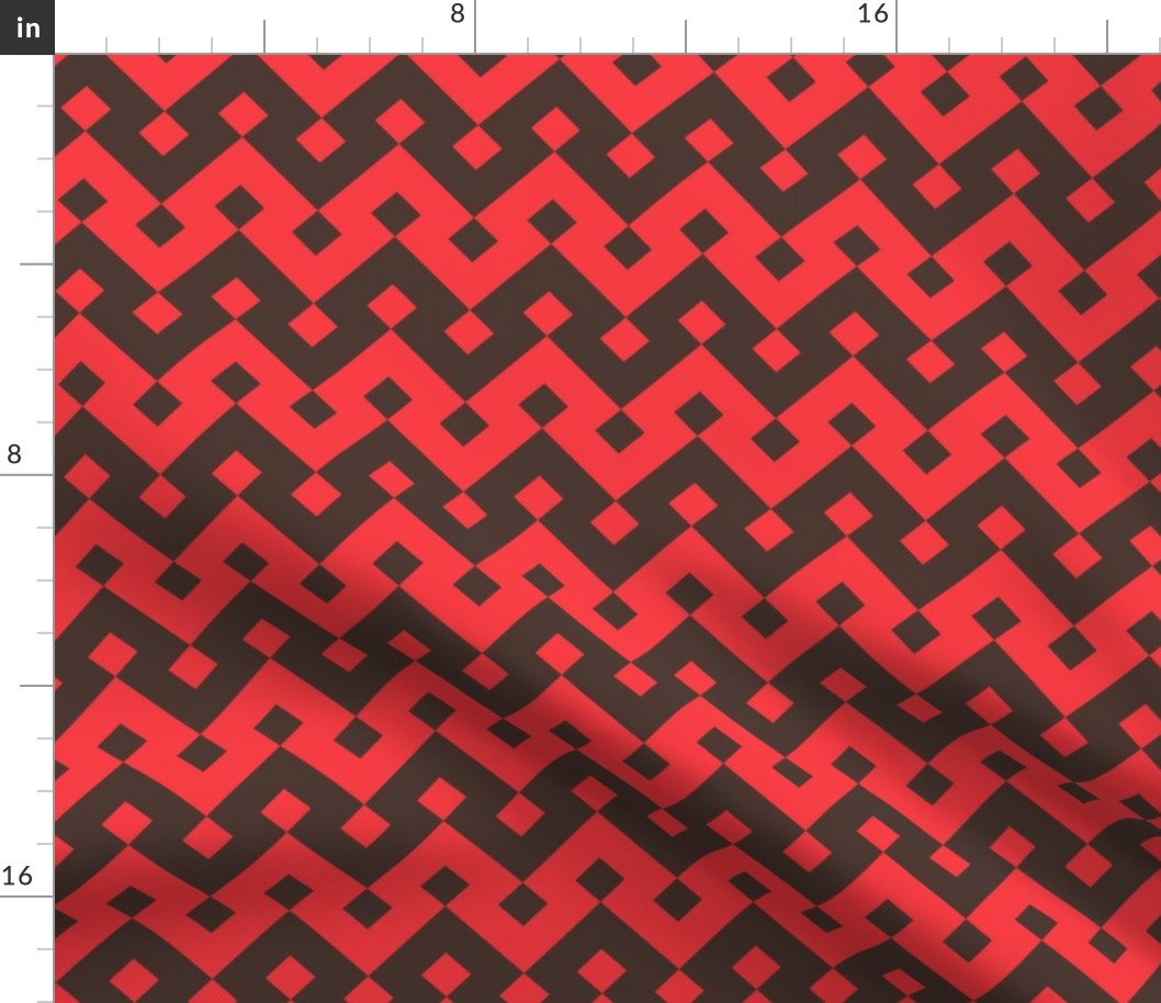 Geometric Pattern: Heavy Loop Diamond: Red