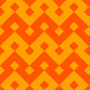 Geometric Pattern: Heavy Loop Diamond: Orange