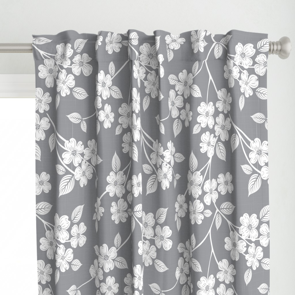 Dogwood Block Print Gray