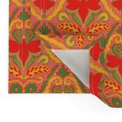 Boho bee damask in hot sauce