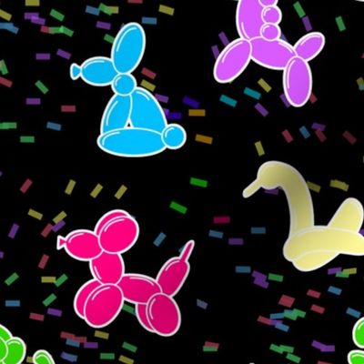 Balloon Animals on Festive Black