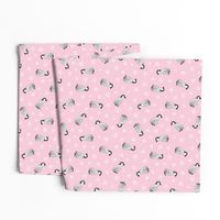 Baby Emperor Penguins - pink with snowflakes