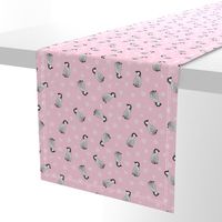 Baby Emperor Penguins - pink with snowflakes