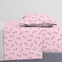 Baby Emperor Penguins - pink with snowflakes