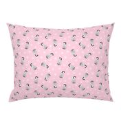 Baby Emperor Penguins - pink with snowflakes